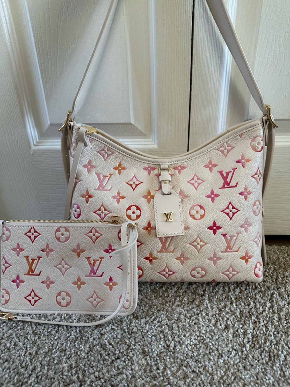 Louis Vuitton CarryAll PM Sunrise Aquarelle Empreinte Pastel Monogram Rare Bag
